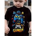 thumbnail image 1 of T-shirt Graphique Décontracté "Gamer" pour Garçon - Design Bleu et Rouge Vibrant avec Manette de Jeu et Crânes, Manches Courtes, Col Rond, Léger et Extensible, Tee-Shirt Décontracté, Imprimé Ludique, Coupe Confortable, 1 of 6