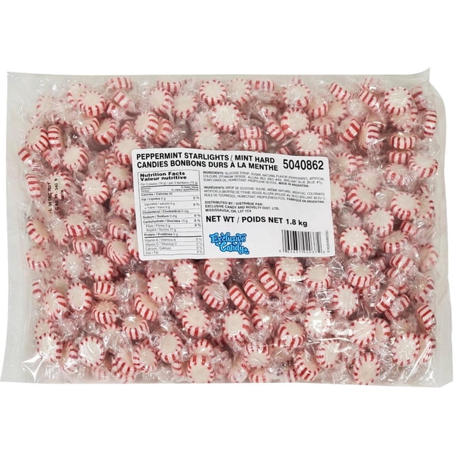 David Roberts Peppermint Starlight Red Striped Candy - 1.8kg - 1ct - Long-Lasting Freshness in Bulk (1ct)