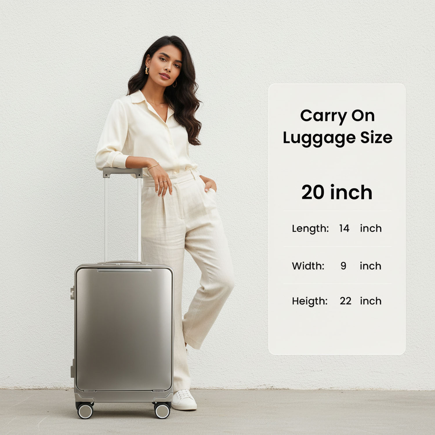 New York Xpress 20" Zipperless Carry-on Luggage, Hardside Aluminum Frame Suitcase with Spinner Wheels, TSA Approved, Silver - LA266
