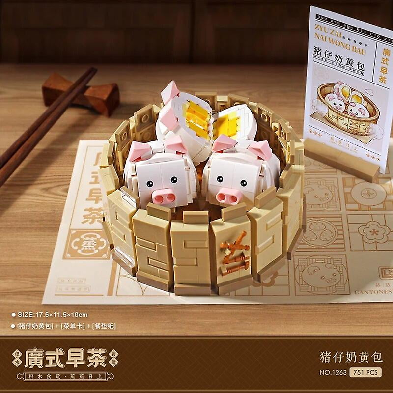 Dino Lingo Chinese for kids 6枚セット 中国語　完売 Loz Creative Traditional Chinese Dim Sum Mini Building Blocks Diy