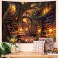 thumbnail image 3 of Forest Library Tapestry Tree Bookshelf Tapestries Wall Hanging Vintage Fantasy Fairy Treehouse Book Large Tapestry for Bedroom Living Room Dorm Classroom 60 x 40 inch, 3 of 6