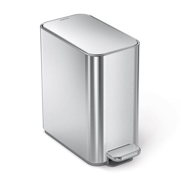 Bote de basura Simplehuman para baño pequeño, 5 l/1.3 galones, acero inoxidable