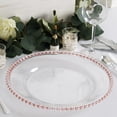 thumbnail image 4 of BalsaCircle 24 Clear Rose Gold Beaded 13" Trim Acrylic Wooden Textured Round Acrylic Charger Plates, 4 of 8