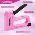 thumbnail image 4 of Starwal Pink Staple Gun Kit, 3-in-1 Manual Tacker with Remover & 1600 JT21 Staples for Upholstery and Craft Work, 4 of 9