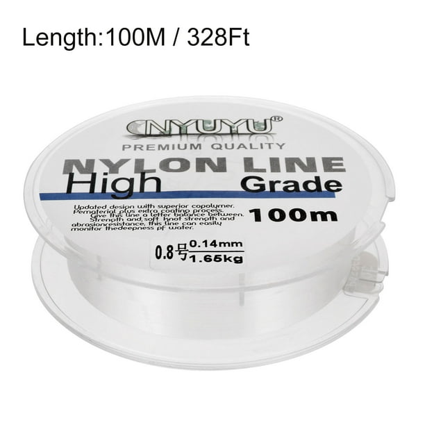 Unique Bargains Uxcell 328ft 3lb 0.8#Fluorocarbon Coated Monofilament Nylon Fishing Line String Wire Clear