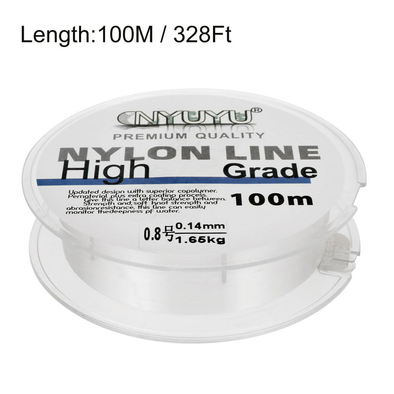Uxcell 328FT 3lb 0.8# Fluorocarbon Coated Monofilament Nylon Fishing Line  String Wire Clear