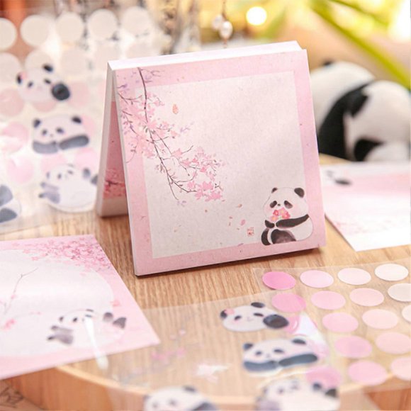 90 Sheets Memo Paper Smooth Writing Decorative Cute Panda Pattern Note Paper Note Pads for Student Memos Reminders