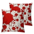 thumbnail image 2 of Acheng Pillow Covers Farmhouse Pillow Covers Throw Pillow Covers Paint Splatter Pattern Grunge for Xmas Gifts Sofa Bedroom Car Home Pillow Cover ,Set of 2 White, 2 of 6