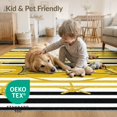 thumbnail image 4 of ODIKA 8'x10' Washable Area Rug Nautical Striped Welcome With Anchor Motifs And Sunny Banner for Living Room, Under Sectional, Family , Durable, Non-Slip, 4 of 7