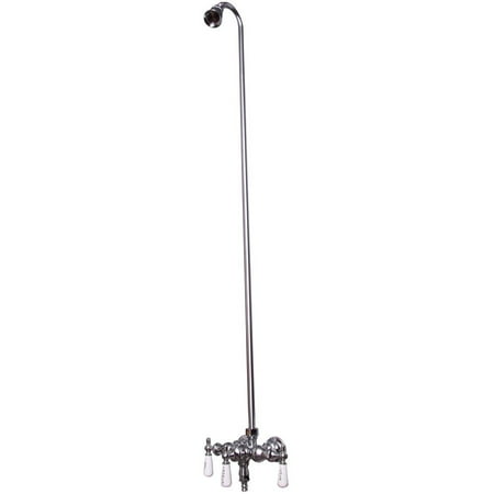 Polished Chrome Icon - Decor Plumbing Vintage Tub/Shower Combo for Cast Iron Tub, Polished Chrome