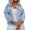 Light Blue, variant on Lilgiuy Women's Spring And Autumn Lapel Washed Short Loose Hole Long Sleeve Pocket Denim Jacket Top Dresses for 2022