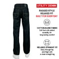 thumbnail image 2 of Access Men's Relaxed Fit Raw Denim Pants (Raw Black, 46x32), 2 of 4