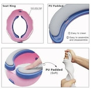 2-in-1 Go Potty for Travel, Portable Folding Compact Toilet Seat,Potty Training Toilet Chairs for Toddler Boys & Girls with Storage Bag and Potty Liners by BlueSnail (Blue+Pink)