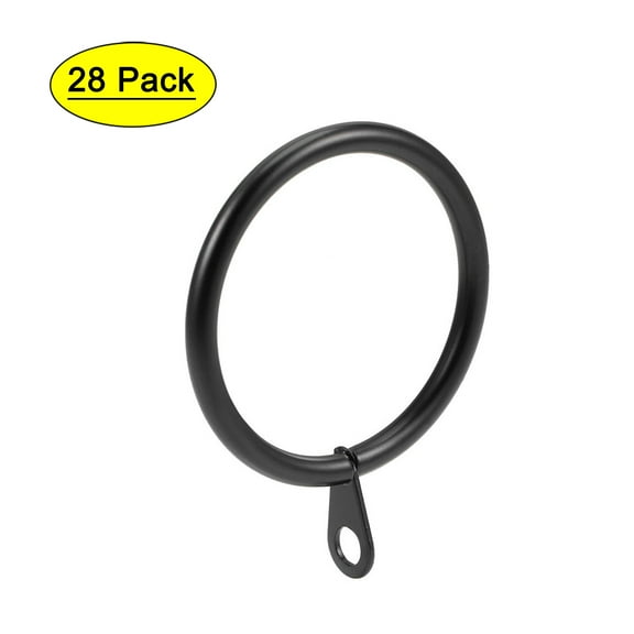 Uxcell Curtain Rings Metal 38mm Inner Dia for Curtain Rods Black 28 Pack