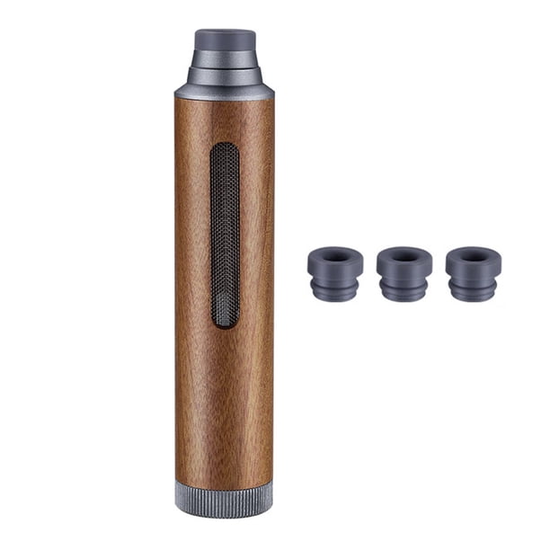 Soporte portátil para cigarrillos de nogal, duradero, anti-hollín, dispositivo sin humo para coche, restaurante, hombres, marido Gris