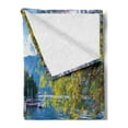 thumbnail image 2 of Landscape Soft Flannel Fleece Throw Blanket, Bohinj Lake with Boats Canoes Triglav National Park Julian Alps Slovenia Print, Cozy Plush for Indoor and Outdoor Use, 50" x 70", Multicolor, by Ambesonne, 2 of 5