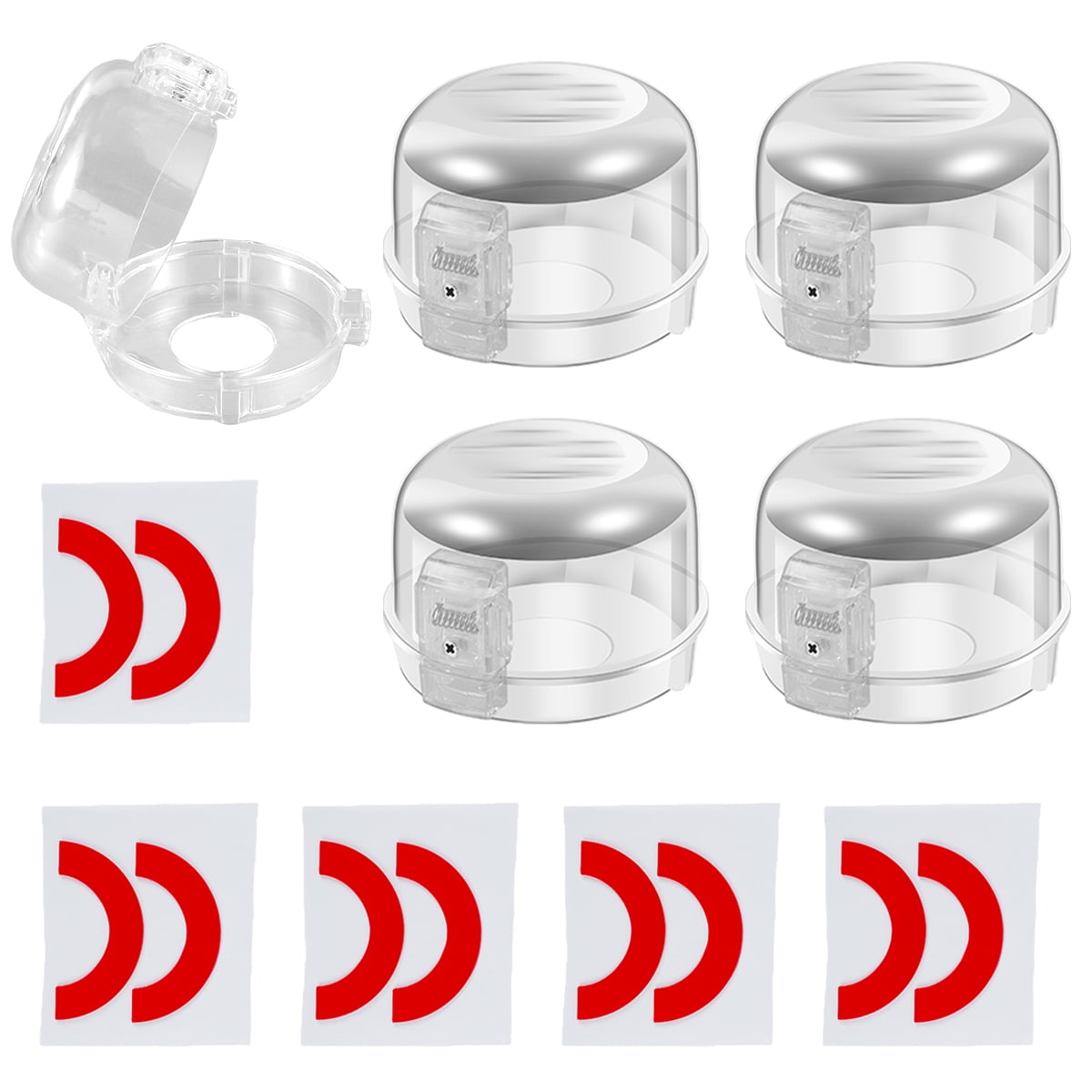 Willkey Stove Knob Covers for Child Safety 5 Pack Upgraded DoubleKey