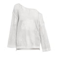 thumbnail image 3 of Womens Oversized Tshirts Hollow Out Breathable Long Sleeve Knitted Cover Top Summer Shirts for Women White L, 3 of 5