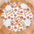 thumbnail image 2 of White Orange Baseball Gear Pattern Round Fitted Tablecloth with Elastic Edge,Dining Table Cover Waterproof,Outdoor Round Tablecloth for Camping,Dining,Indoor and Outdoor, 2 of 7