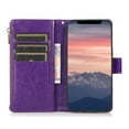 thumbnail image 3 of Nalacover Case for iPhone 14 Zipper Wallet Case, 9 Card Slots Holder Premium PU Leather Wrist Strap Handbag Flip Cover with Kickstand Magnetic Clasp Soft TPU Anti-Drop Case,Purple, 3 of 8