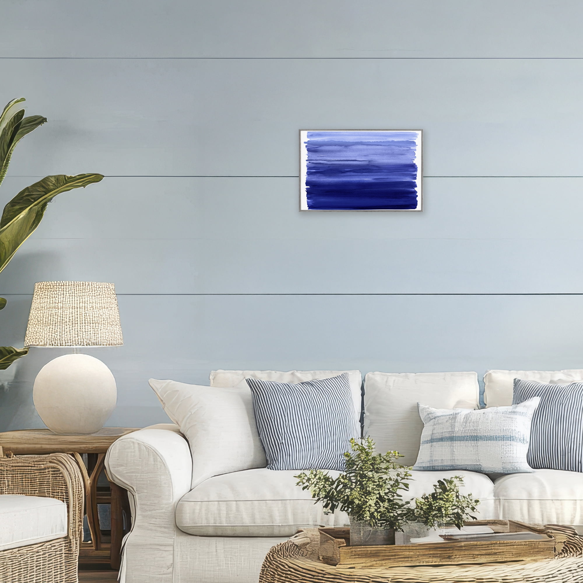 Stupell Industries Oceanic Ombre Blue Gray Framed Giclee Art, design by Allie Corbin