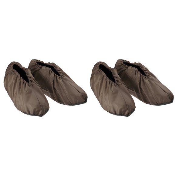 Unique Bargains Waterproof Shoe Covers, 2 Pairs Water Resistant Rain Shoe Cover Non Slip Boots Cover, Brown