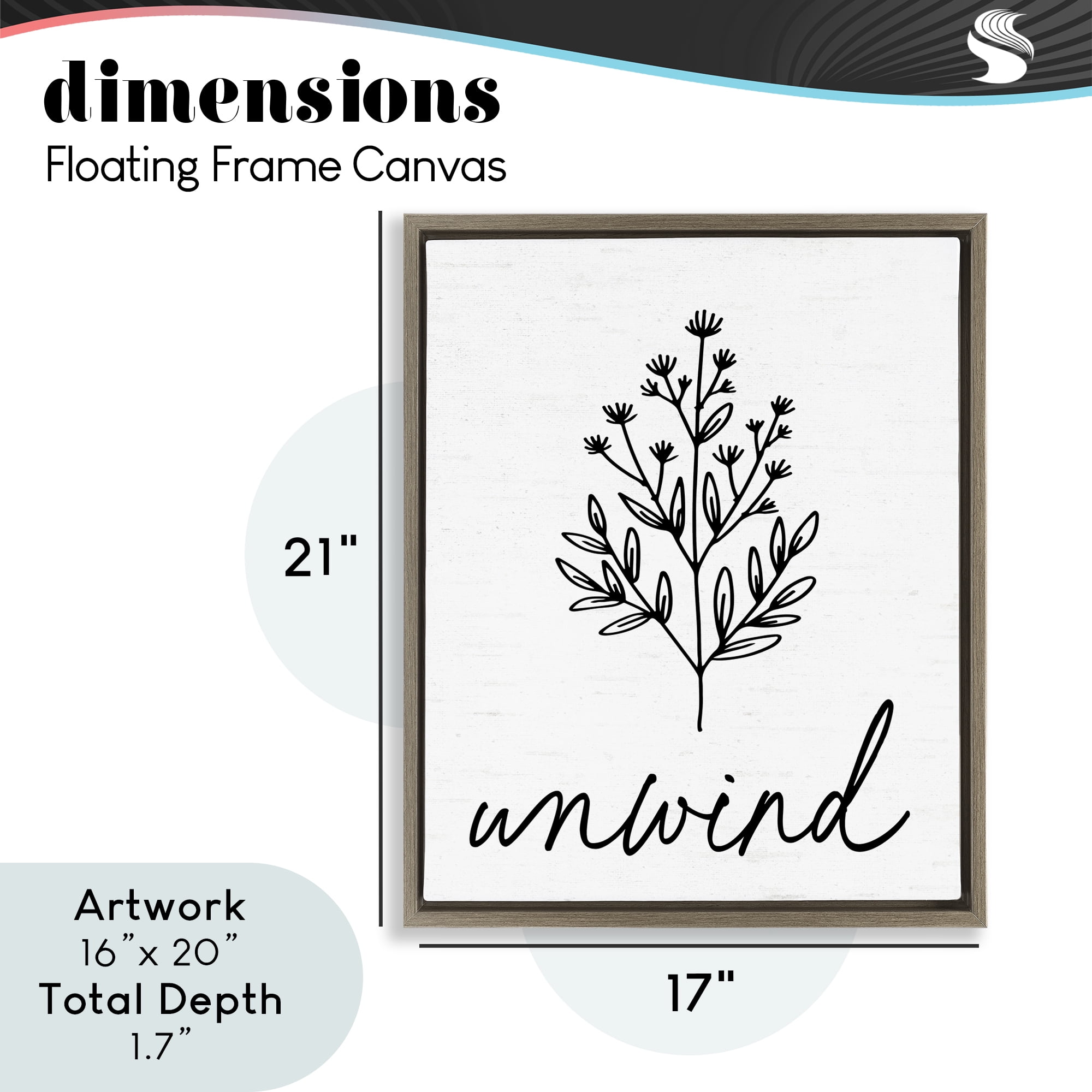 Bathroom Herb Unwind Brown Framed Floater Canvas Wall Art, design by Lettered and Lined