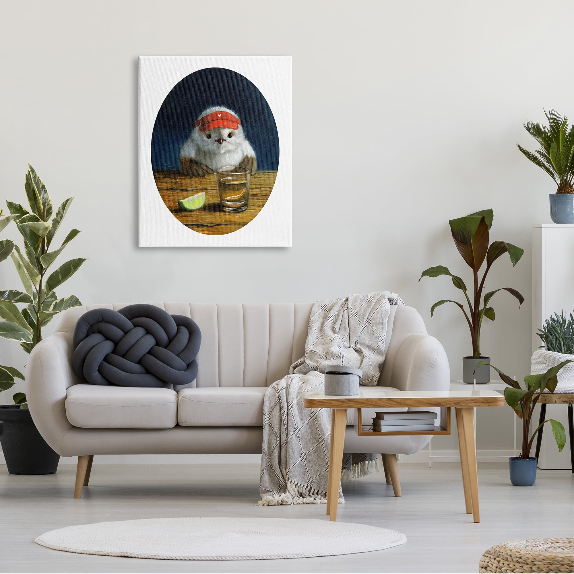 Stupell Industries Tequila Shot Bird Funny Animal Painting Alcohol, 30 x 40,Design by Lucia Heffernan