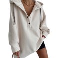 thumbnail image 1 of FAROOT Women Drawstring Hoodies Sweatshirts Solid Color Loose Pullovers, 1 of 5