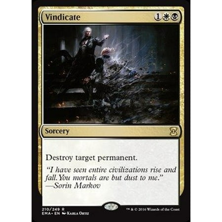 Masters Single Card - - Vindicate (210/249) - Eternal Masters, A single individual card from the Magic: the Gathering (MTG) trading and collectible card game (TCG/CCG). By Magic: the Gathering