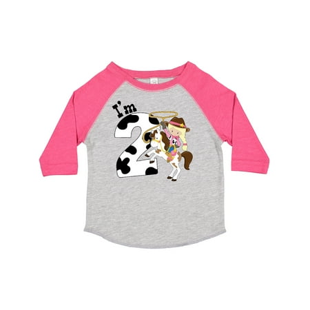 

Inktastic I m Two-cowgirl Riding Horse Birthday Gift Toddler Toddler Girl T-Shirt