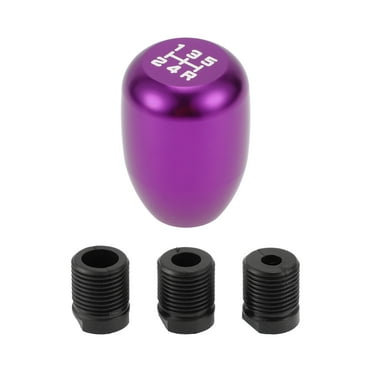 Unique Bargains 1 Set 5.4cm Universal Shift Knob - Car Gear Shifter Knob with 3 Adapter for 5 Speed Manual Transmission Vehicle - Aluminum Alloy Purple White