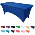 thumbnail image 1 of Housse de Table Ajustée en Spandex, Nappe Rectangulaire Lavable Extensible pour Banquet (Bleu, 6 Pieds), 1 of 5