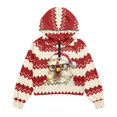 thumbnail image 5 of Xixirimido Rooster Christmas Stripes Pattern Half Zip Sweatshirt for Girls Long Sleeve Pullover Crop Tops with Pocket Kids Hoodie Fall Winter Clothes Size 7-8, 5 of 7