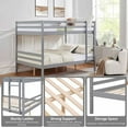 thumbnail image 3 of YYAo Bed Frame,Bedroom Bed Frame,Full over Full Bunk Bed with Ladder,Wooden Bunk Bed with High Guardrail and Ladder,No Box Spring Needed,Grey, 3 of 12
