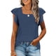 thumbnail image 2 of Tops de cuello cuadrado para mujer, camiseta de manga corta con volantes, blusas tipo túnica de verano holgadas OAVQHLG3B Store  lin121212, 2 of 4