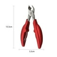 thumbnail image 2 of Toenail Clippers Straight Blade for Thick Toenails, Nail Clippers for Thick and Ingrown Nails - High Temperature Forging Stainless Steel Toe Nail Tools - Red, 2 of 5