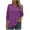 Purple, variant on Patlollav Womens Plus Size Summer Round Neck Leisure Short Sleeve Lace Stitching Tops
