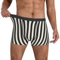 thumbnail image 3 of Men's Boxer Briefs, Black And White Thick Stripes Soft Comfy Mens Underwear Boxer Briefs Breathable With Widen Waist, 3 of 7