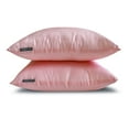 thumbnail image 5 of The HomeCentric Decorative Lumbar Pillow Cover Light Pink Pack Of 2, 12"x18" (30x45 cm) Art Silk Plain & Solid Oblong Pillow Cover, Solid Modern Style - Light Pink Luxury, 5 of 5