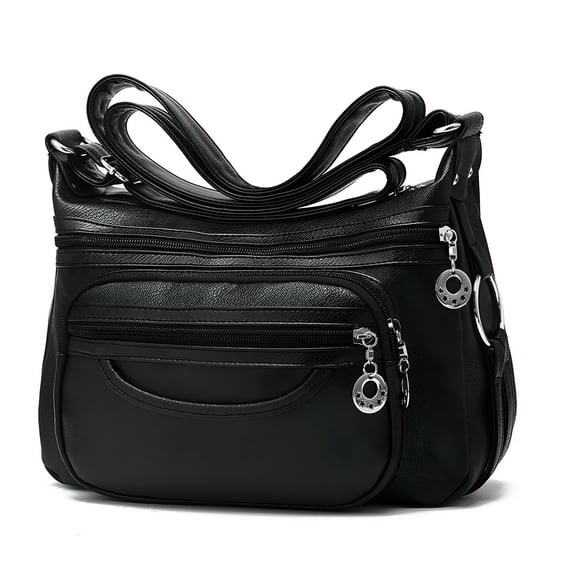 GASTROPOD Women Crossbody Bag Leather Handbag Pocketbook Lightweight Shoulder Purse, Black