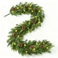 thumbnail image 5 of Christmas LED Lighted Pine Needle Garland 150cm, Artificial Pine Cones Pine Branch Vine, Plastic Multicolor Holiday Mantel Stair Wall Indoor Outdoor Decoration Multicolor, 5 of 6