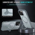 thumbnail image 2 of Allytechgroup Magnetic Case for iPhone 16 Pro Max with Stand, Built-in Ring Holder Support Wireless Chagring Hard PC Rugged Heavy Duty Durable Cover Case Shockproof Protective, Gray, 2 of 6