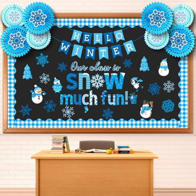 Juego de tablones de anuncios de invierno de Eersida, 71 unidades, decoración de aula