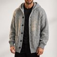 thumbnail image 2 of Ceisia Men's Hooded Button Down Knit Cardigan Long Sleeve Loose Casual Sweater Jacket With Side Pockets Gift, 2 of 7