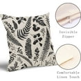 thumbnail image 2 of Black Leaf Plant Pillow Covers 16X16 Inch Set of 2 Tropical Fern Herbs Botanical Leaves Floral Decorative Pillow Cases Vintage Cushion Case Farmhouse Home Decor for Couch Sofa Porch Outdoor, 2 of 6