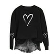 thumbnail image 4 of AUNVITO Women's Valentine's Day Sweatshirt Long Sleeve Round Neck with Heart-Shaped Print Casual and Fashionable Style, 4 of 6