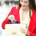 thumbnail image 6 of Grape Stylish Travel Wallet - 0.7 Microfiber Zinc Alloy Jaws Coin Purse, 4.3x4.7 in/11x12 cm, 6 of 7