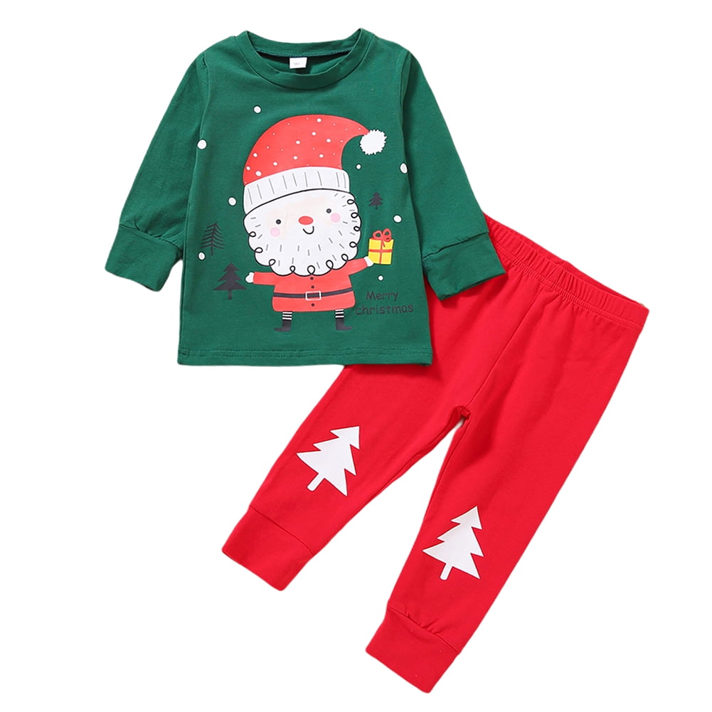 Christmas Baby Boys Girls Pajamas Set Toddler Xmas Pjs Long Sleeve