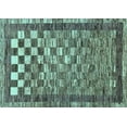 thumbnail image 1 of Ahgly Company Indoor Rectangle Checkered Light Blue Modern Area Rugs, 7' x 10', 1 of 4
